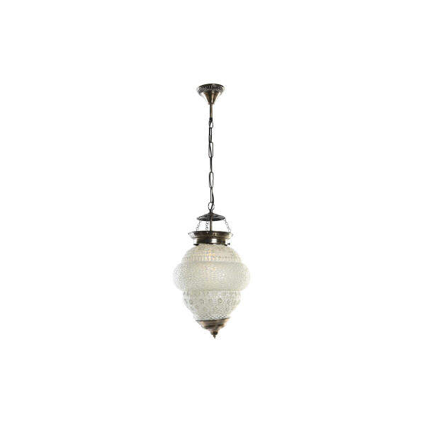 Suspension verre métal blanc 25 w (23 x 23 x 33 cm)