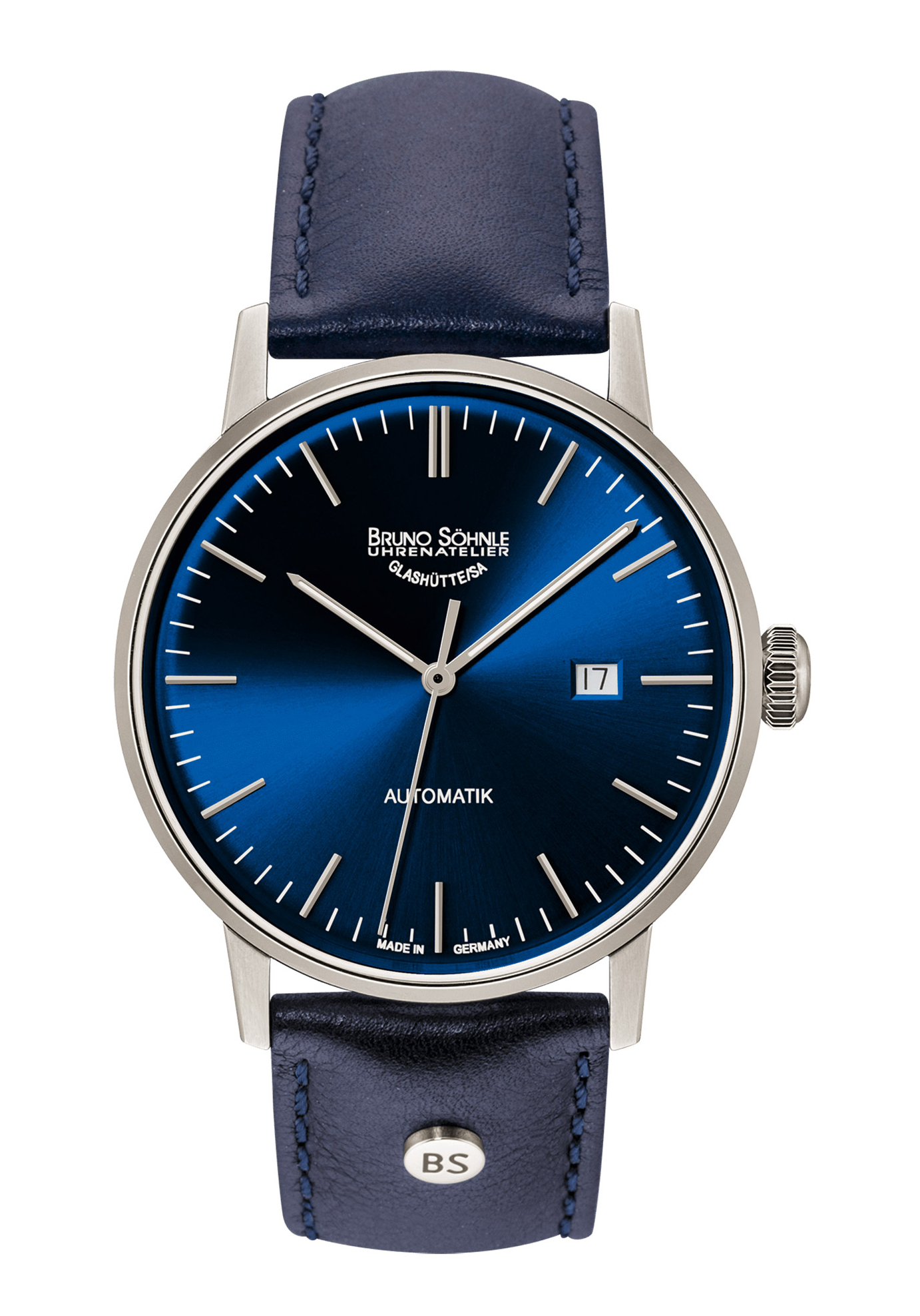 Bruno Söhnle Stuttgart Automatik Big Herrenuhr Blau