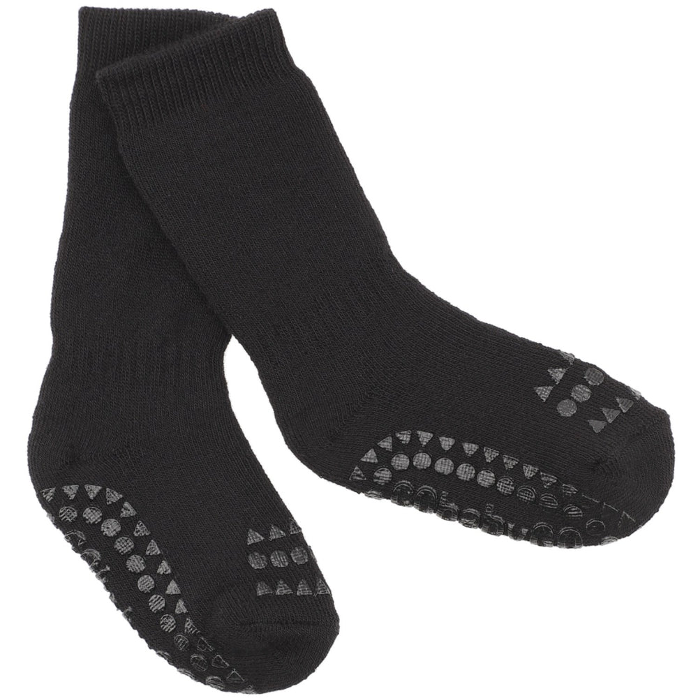 Køb Gobabygo Black Non-Slip Strømper Organic Terry Bomuld