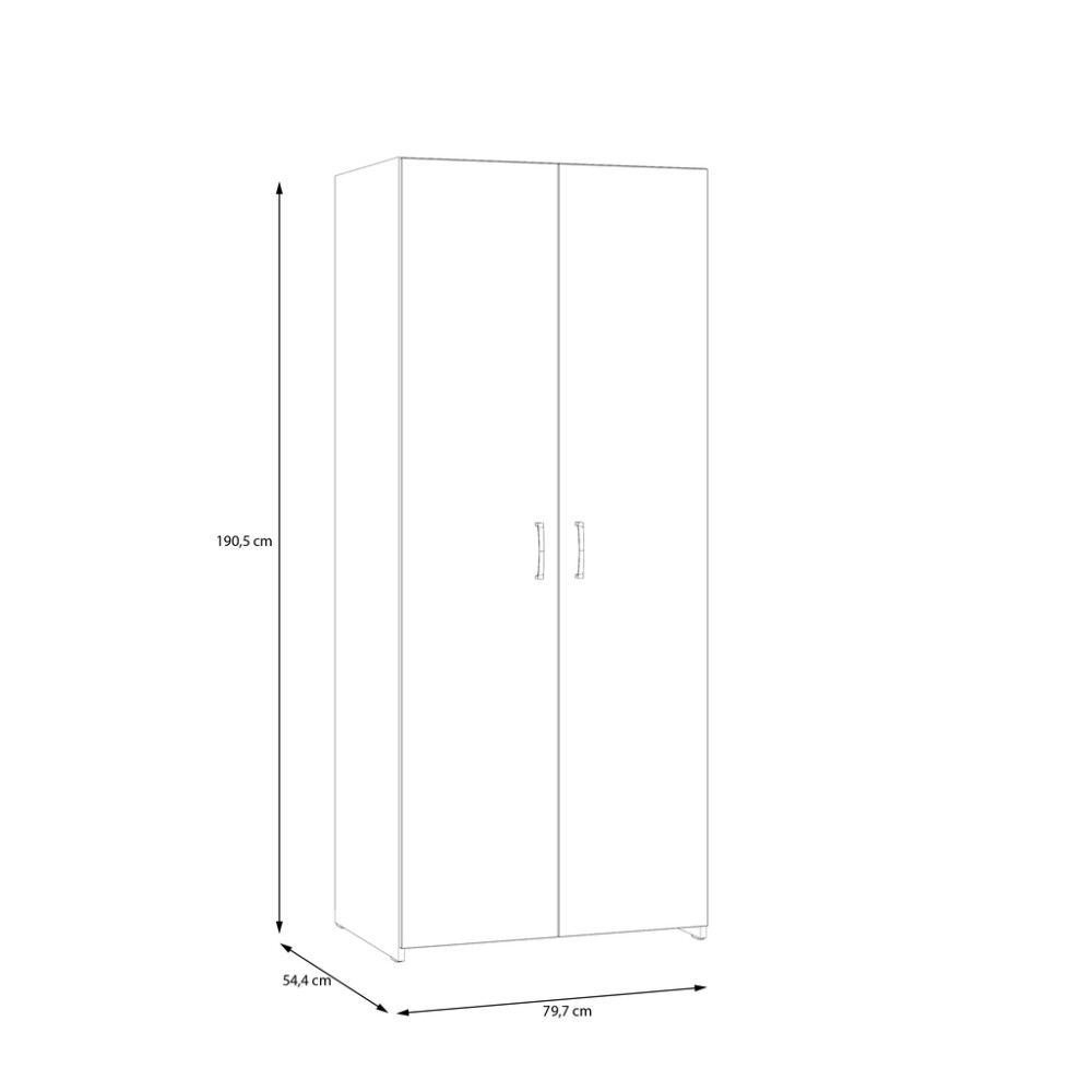 GARDEROBE SLETT 80CM HVIT