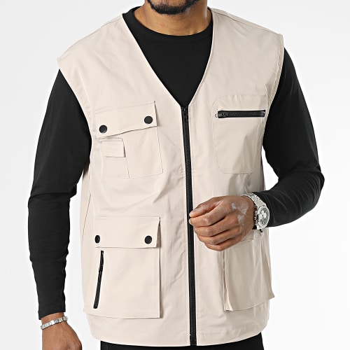 Gilet Zippé Beige