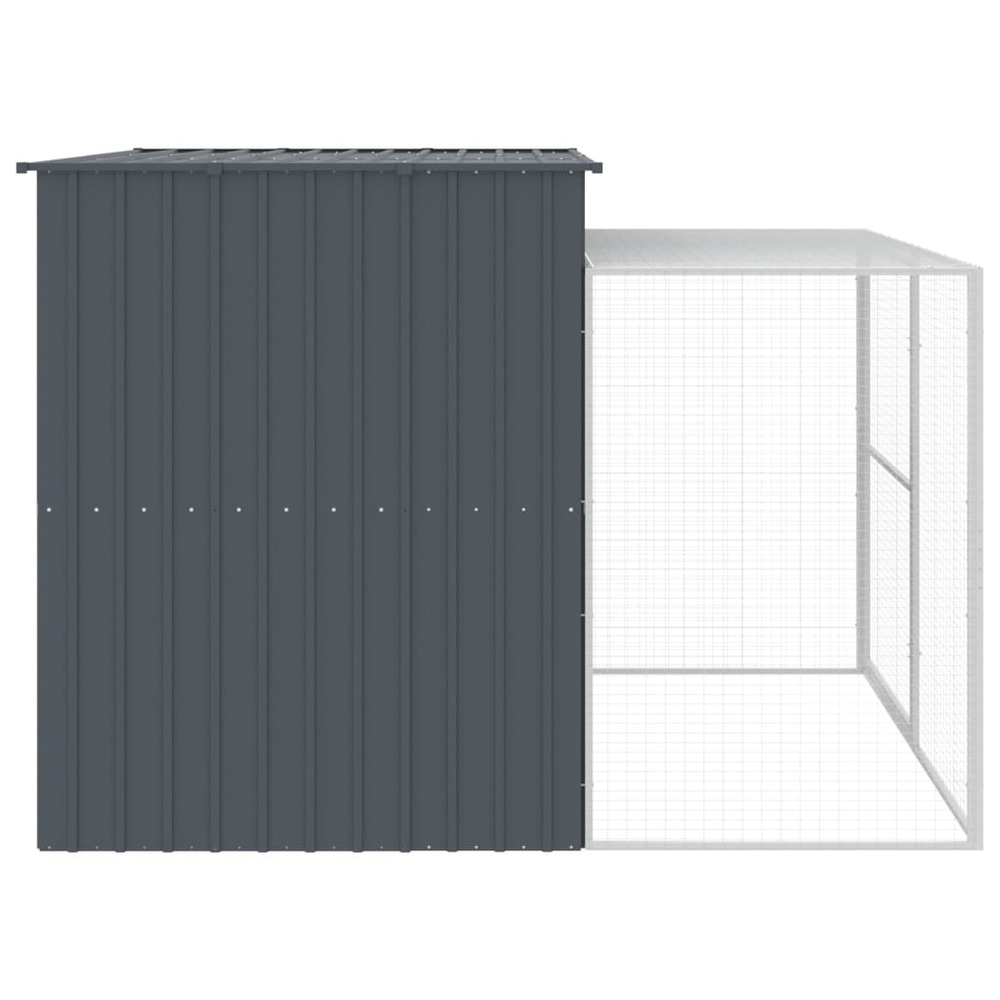 Niche pour chien avec cour anthracite 214x253x181 cm