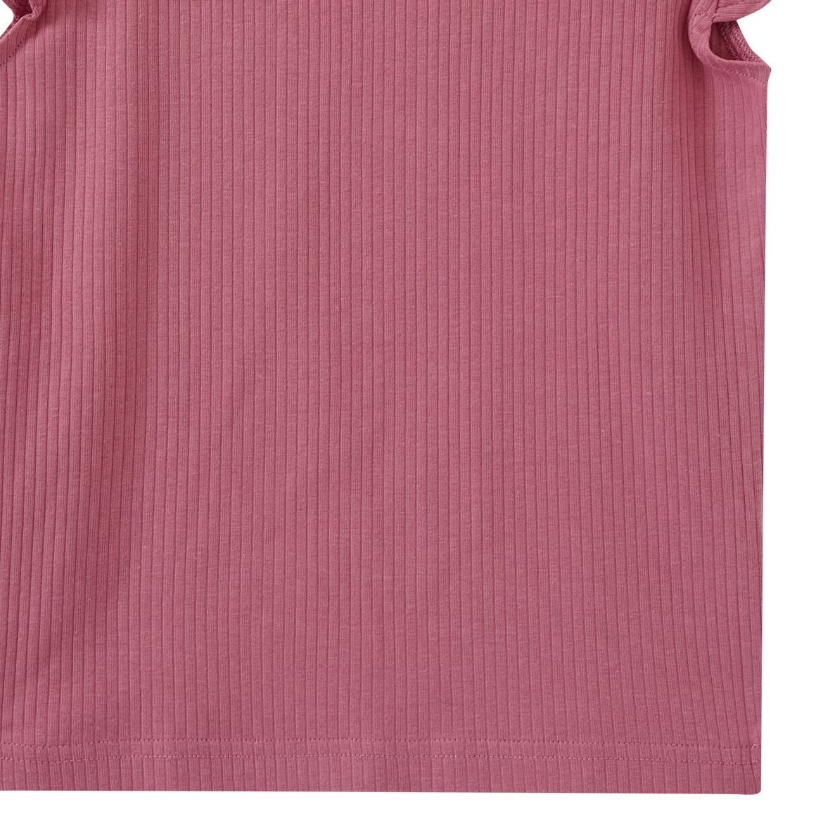 Yigga Mädchen T-Shirt mit Ripp-Struktur himbeer