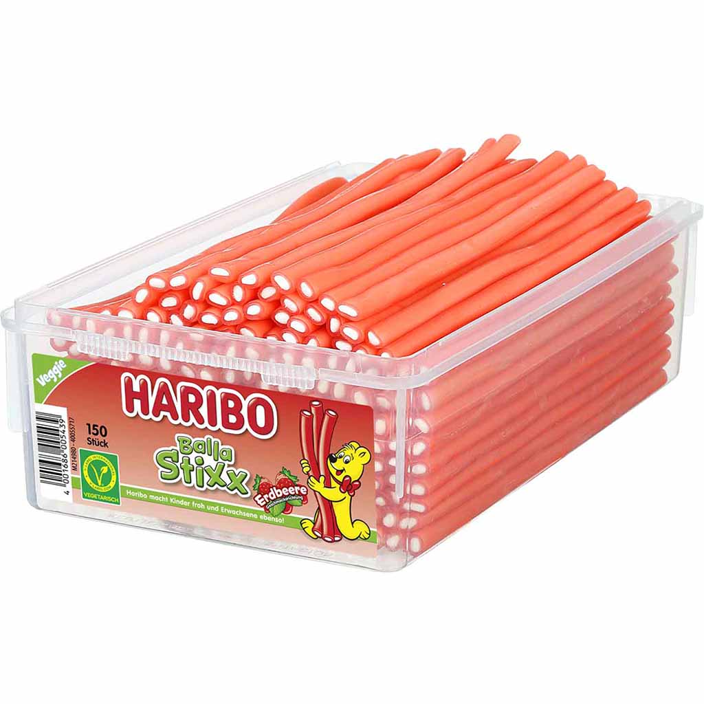Haribo Balla Stixx Erdbeere 150er Box 1125g MHD:30.9.25