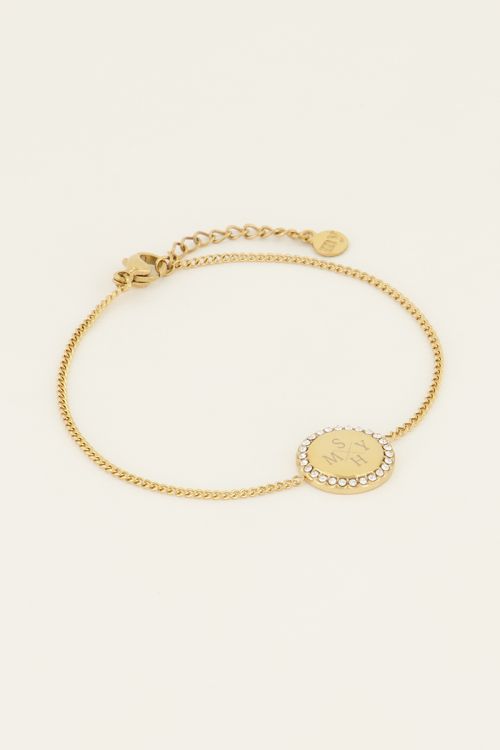 Atelier armband met ronde strass bedel