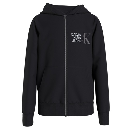 Calvin Klein Jeans - HYBRID LOGO ZIP THROUGH - Noir