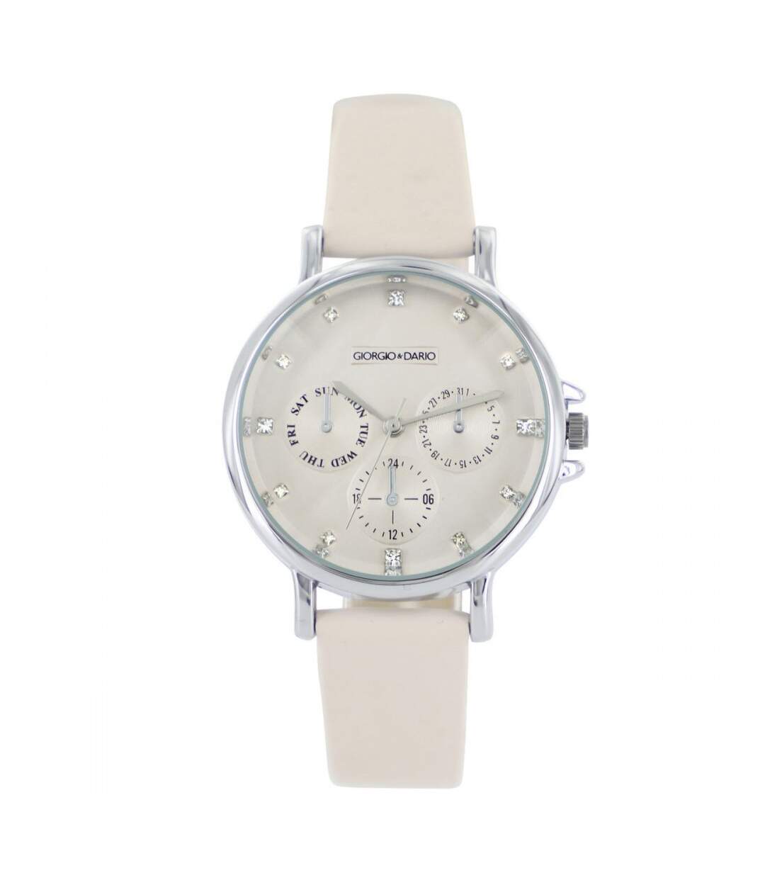 Montre pour Femme Effet Chrono Blanc Cassé GIORGIO
