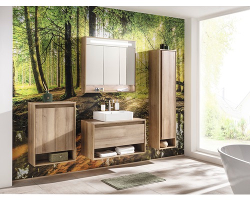 Wastafelmeubel FACKELMANN Natura BxHxD 93,5 x 52,5 x 45,5 cm Frontkleur eikenhoutdecor 79702