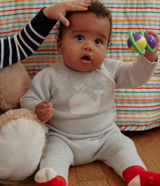 Ensemble 2 pièces en tricot laine et coton bébé