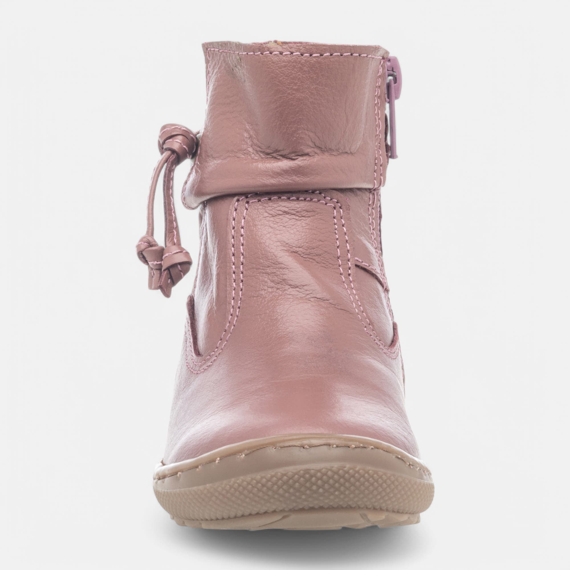 Bottines Fille en cuir rose
