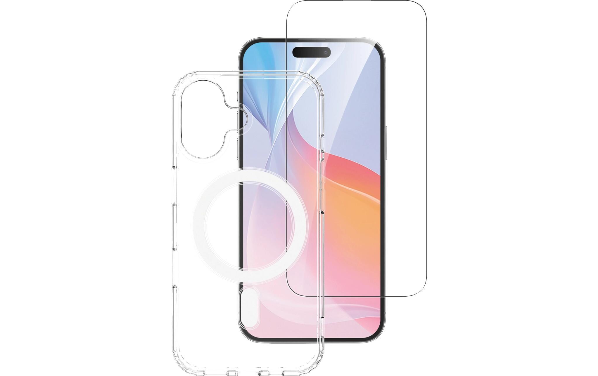 360° Premium Set iPhone 16 PlusSet aus Displayschutzfolie und hochfester Schutzhülle für das iPhone 16 Plus