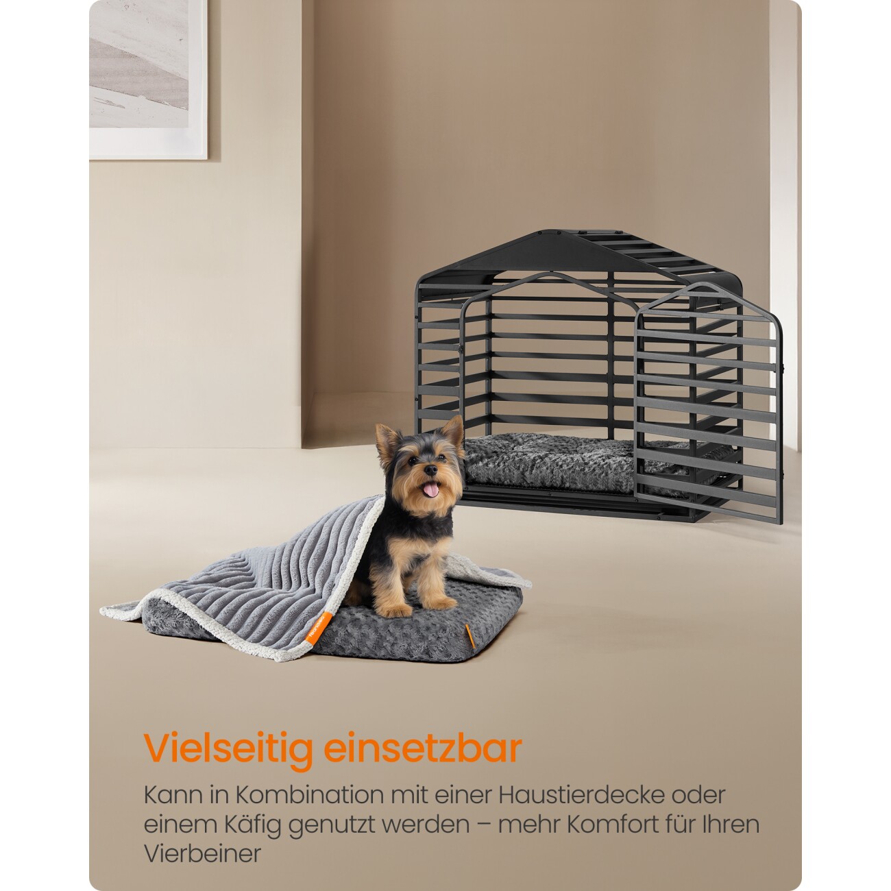 FEANDREA Hundebett, Hundekissen M-XXL,flauschige, Plüsch, waschbar M