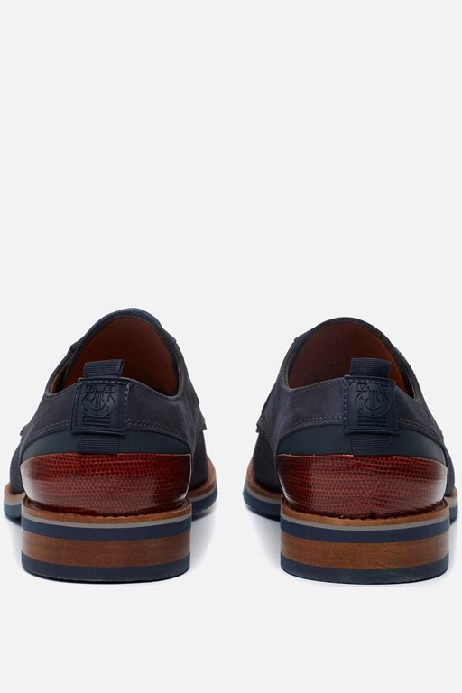 Van Lier Amalfi Veterschoenen blauw Nubuck