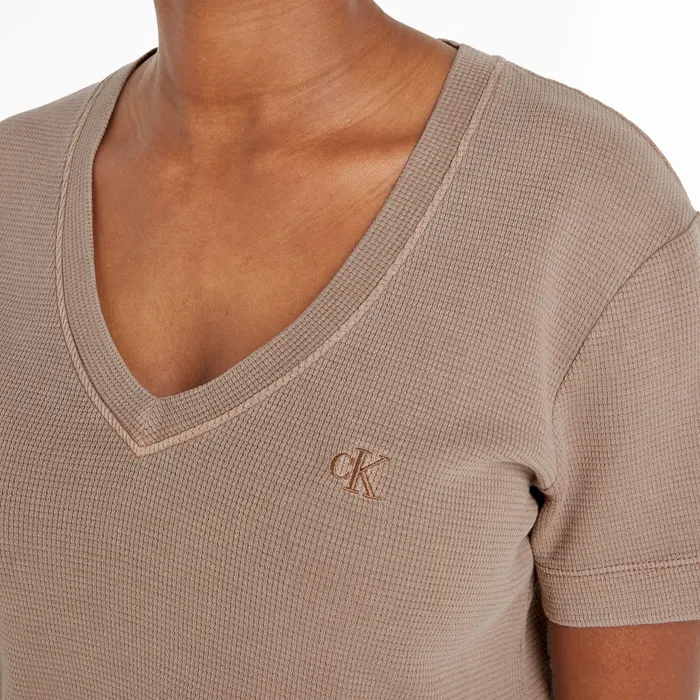 Calvin Klein Waffle V-neck Shirt Dames