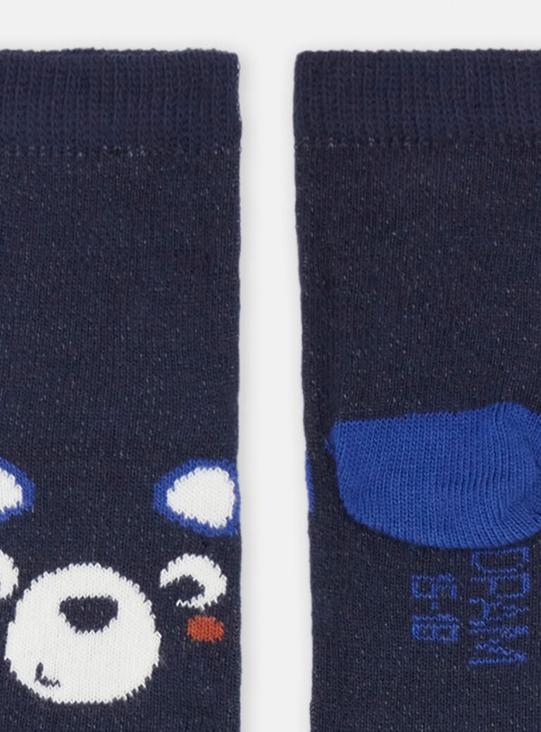 Chaussettes bleu marine à motif ours bébé garçon