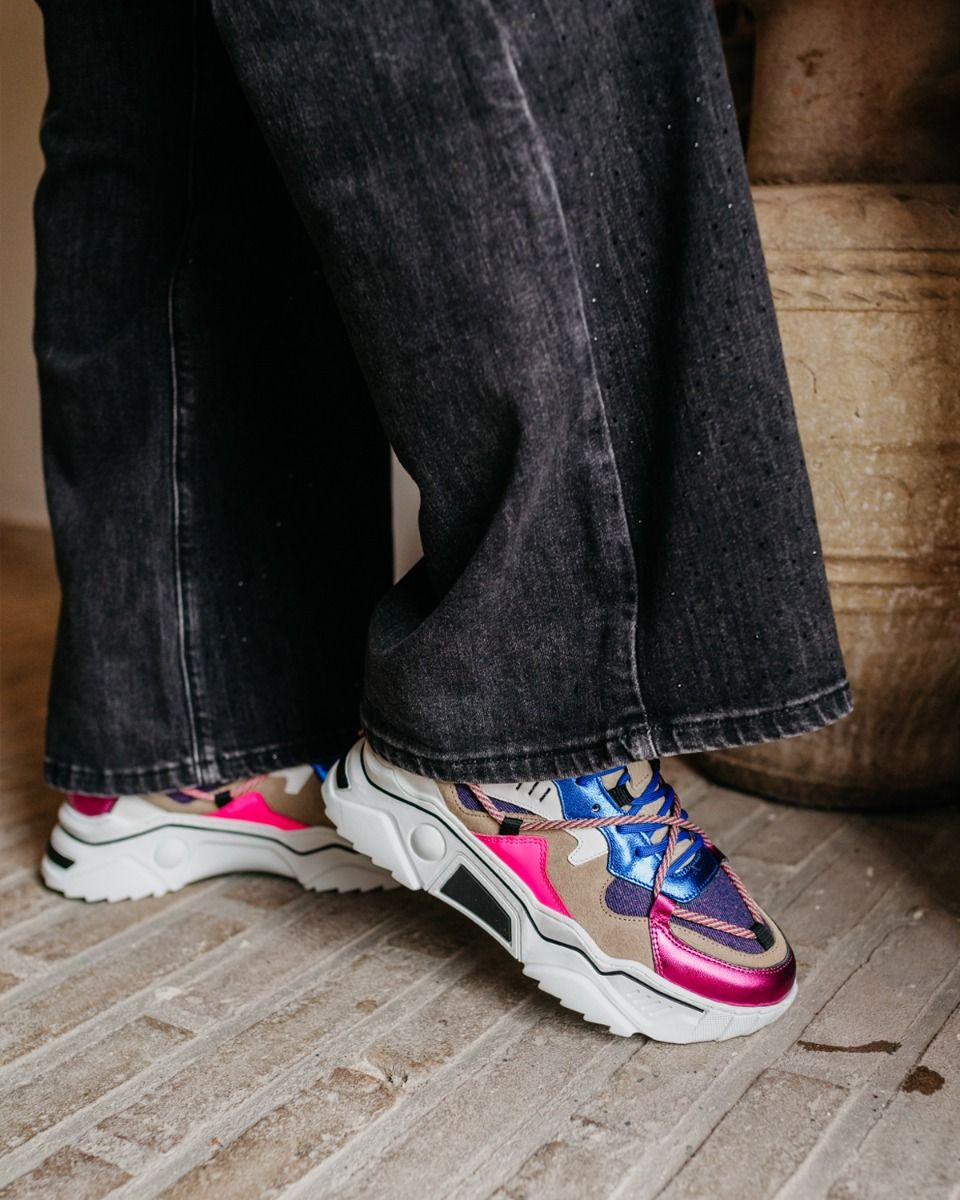 DWRS Label Jupiter Denim Roze/Multicolor Damessneakers