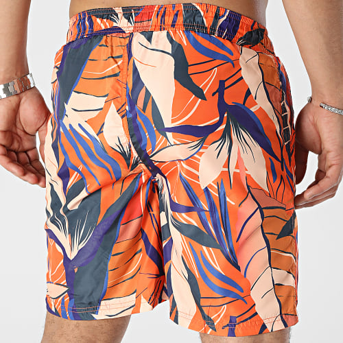 Short De Bain Leo Orange Floral