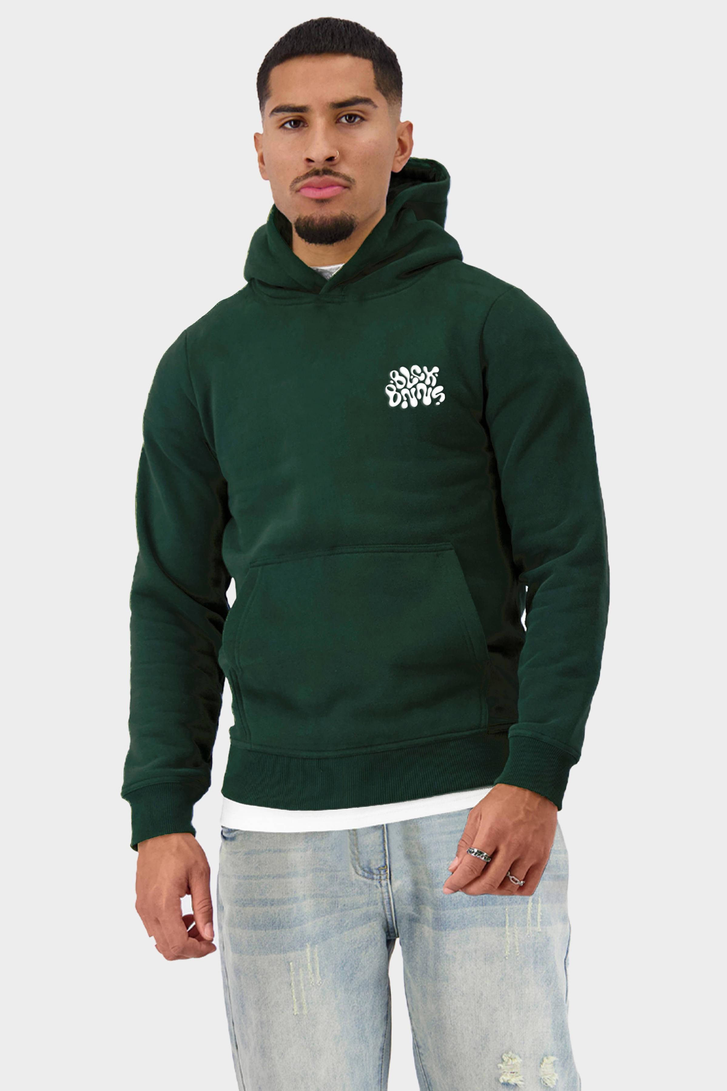 BLACK BANANAS hoodie LIQUID met printopdruk groen