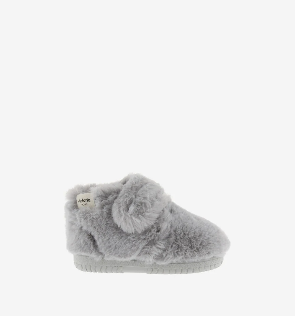 OJALÁ MAISON FOURRURE DOUCE Pantoufles pour enfants GRIS