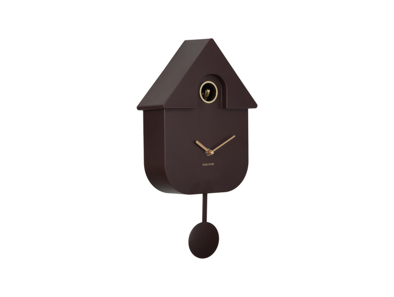 Wall Clock Modern Cuckoo Oro KA6094BR Mocha brown