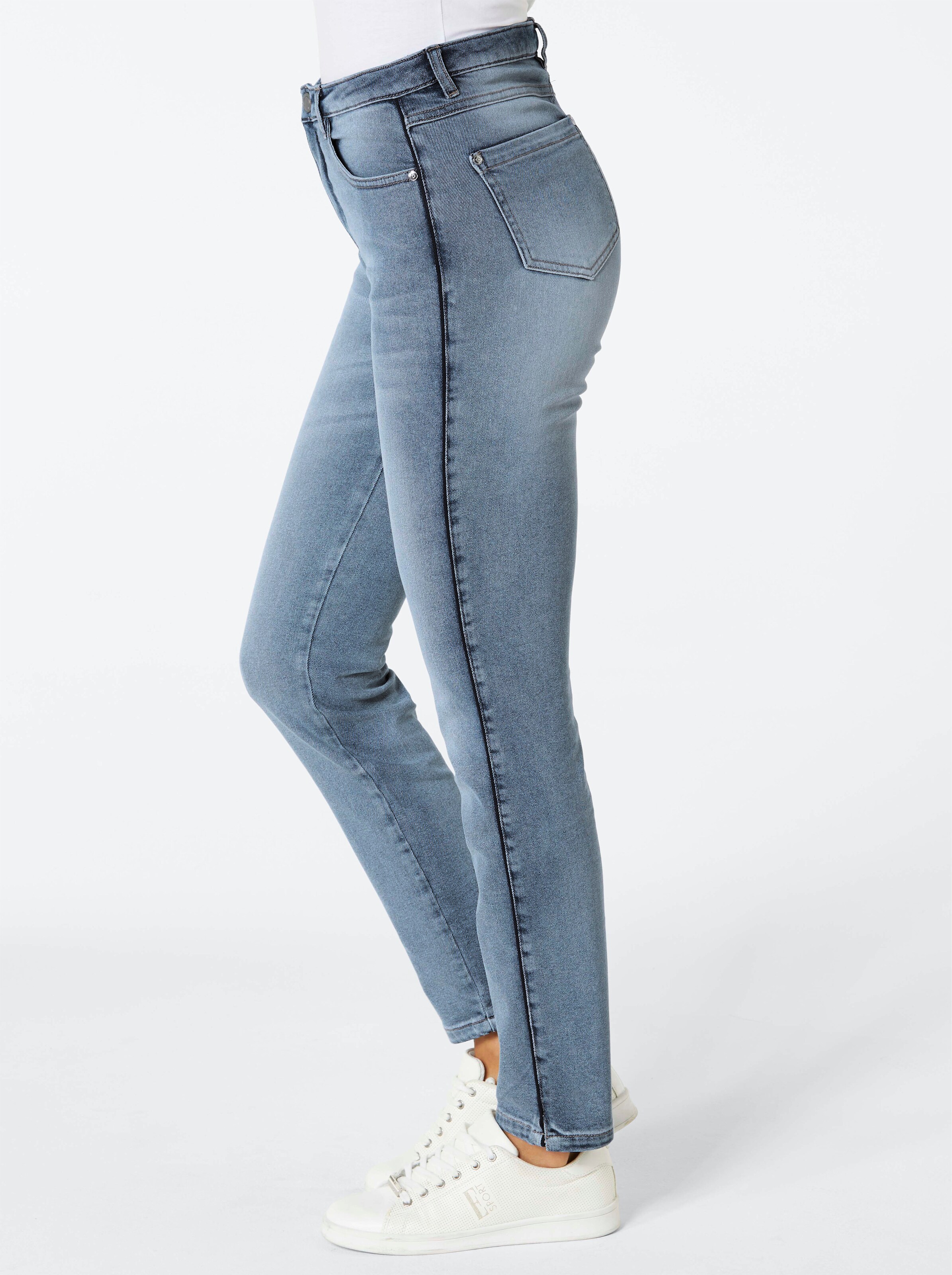 CREATION L PREMIUM Baumwoll-Lyocell-Jeans in blue-bleached
