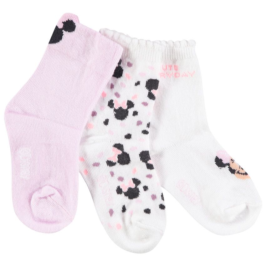 Lot de 3 paires de chaussettes Minnie Disney pour bébé fille - Lilas