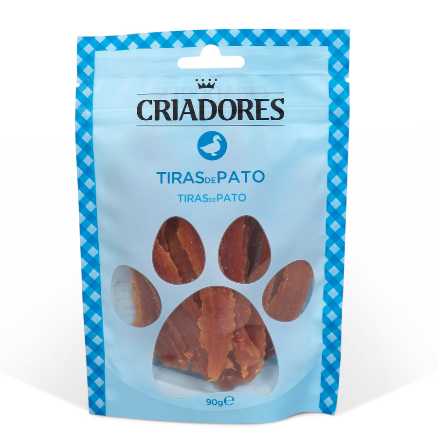 Tiras de pato para cães da marca Breeders.