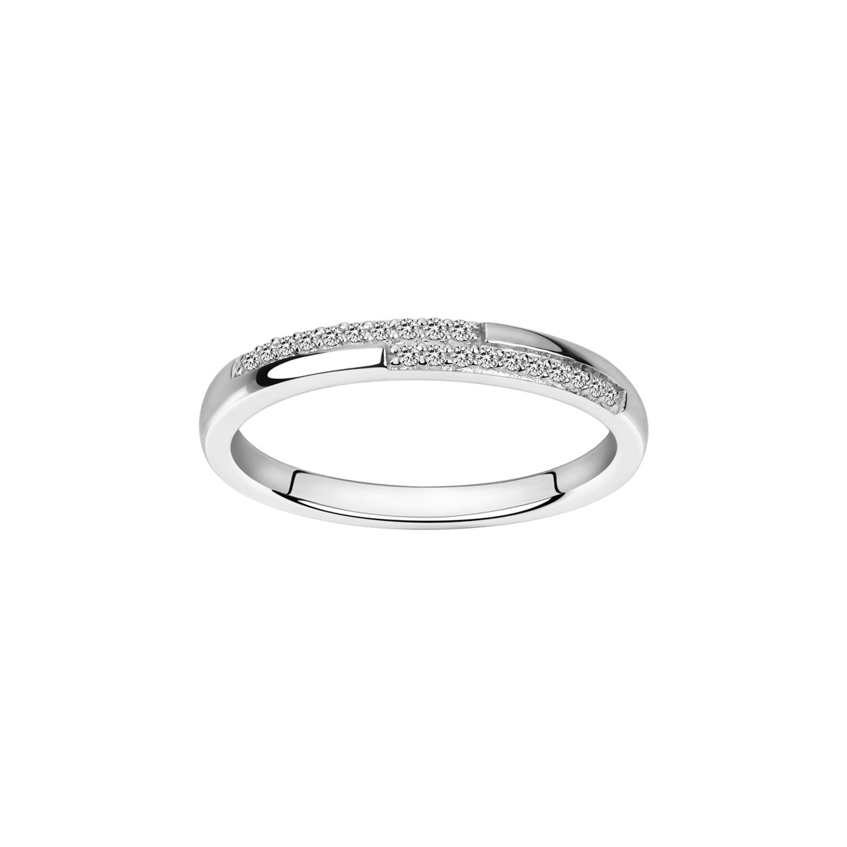 Alliance en Argent avec oxyde de zirconium blanc