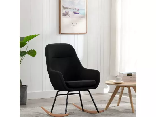 Chaise à bascule Noir Tissu