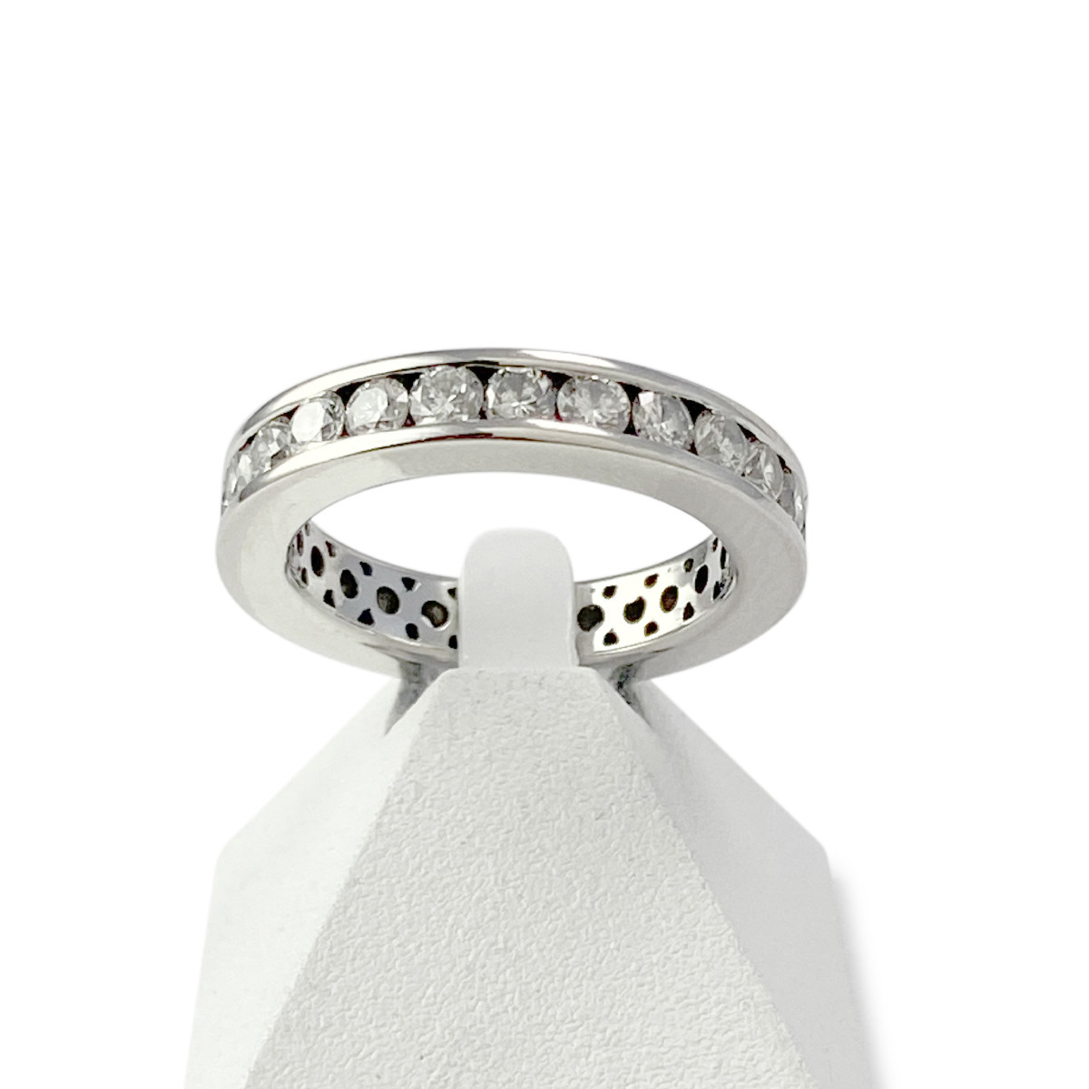 Bague d'occasion or 750 blanc diamants