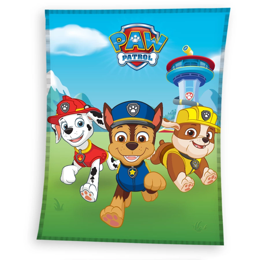 MTOnlinehandel Kuscheldecke Fleece-Decke Kinder, 130x170 Paw Patrol blau