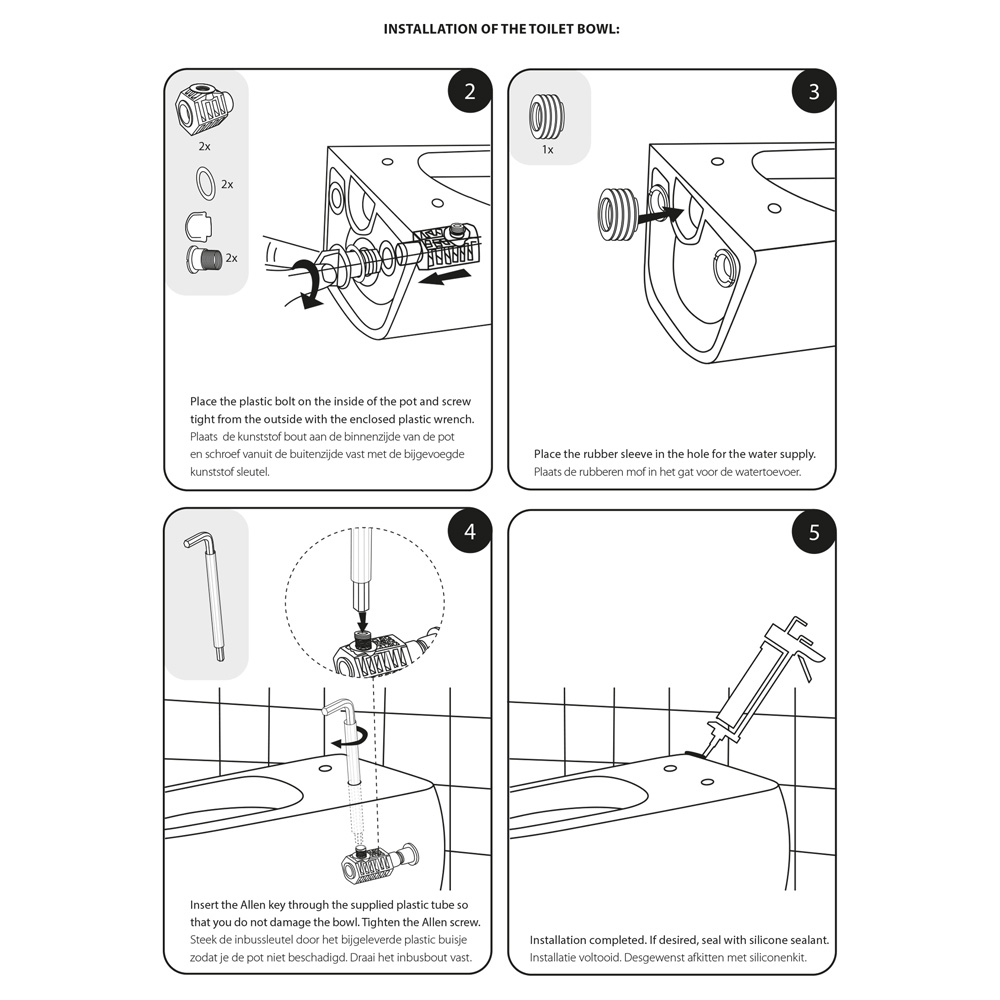 Differnz wand toilet rimless/zitting mat wit