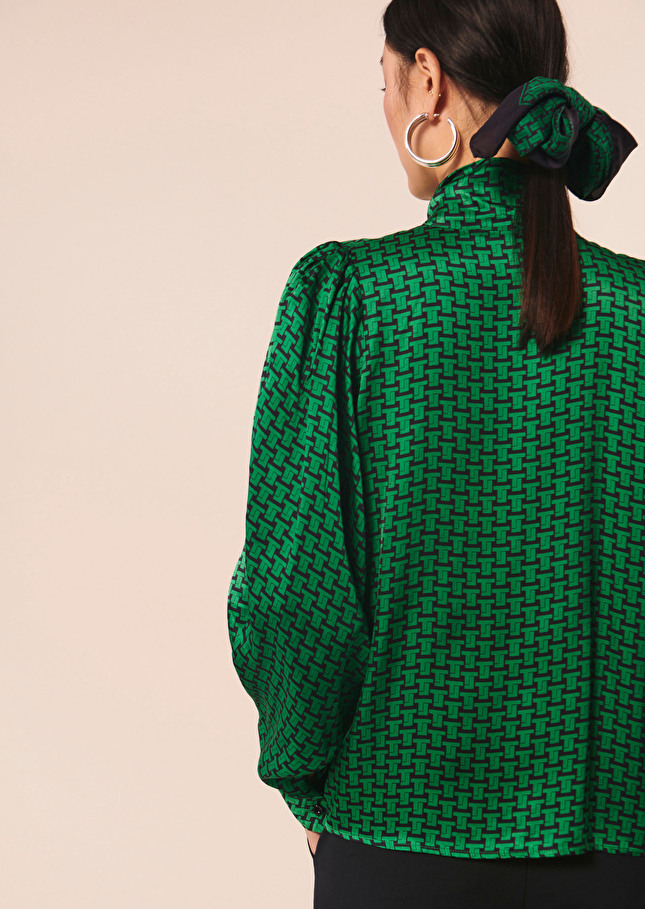 Chemise Candyvert émeraude imprimée monogramme