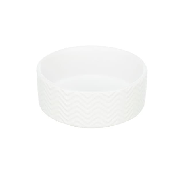 Skål, keramik, 0,4 l/ø 13 cm, hvid, Trixie