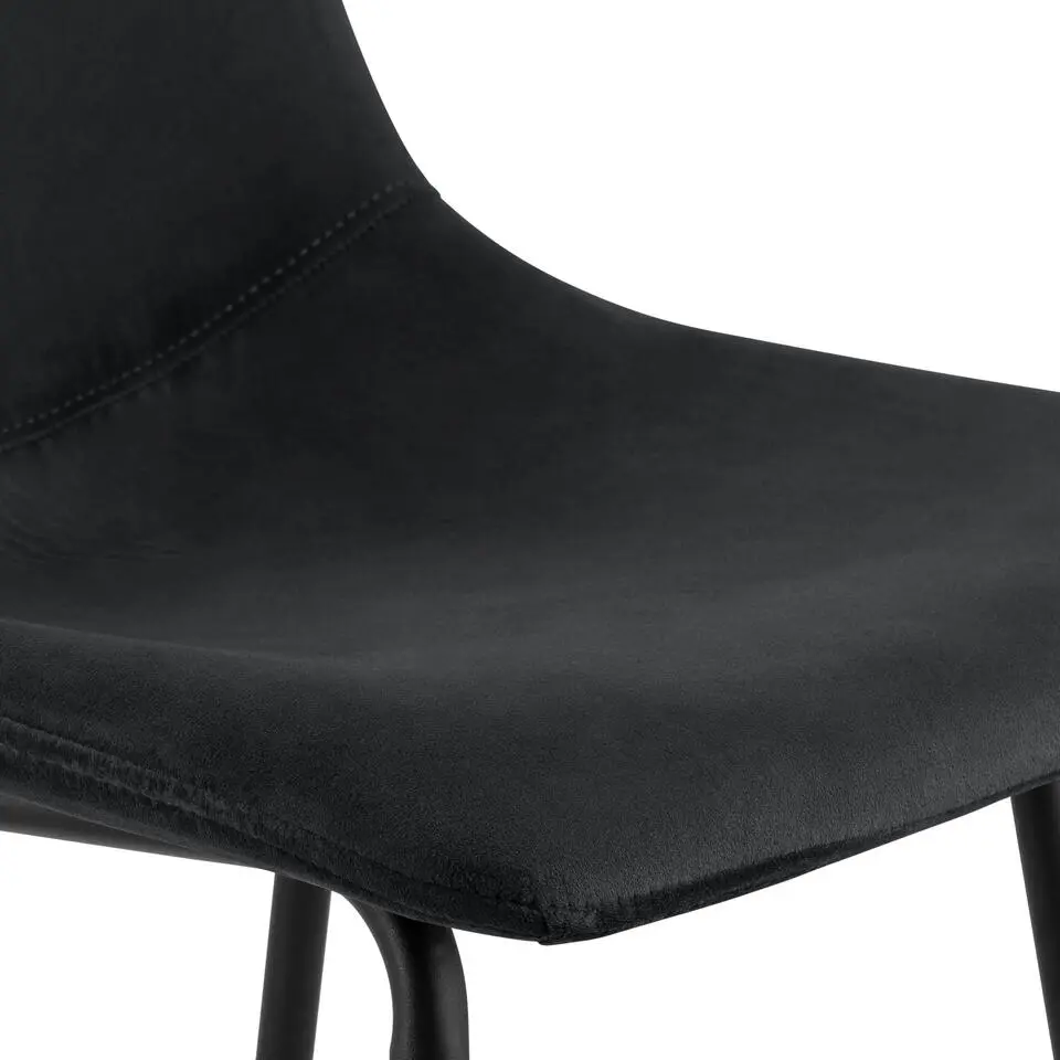 CLP Barkruk Altona zwart Frame - Fluweel - zwart