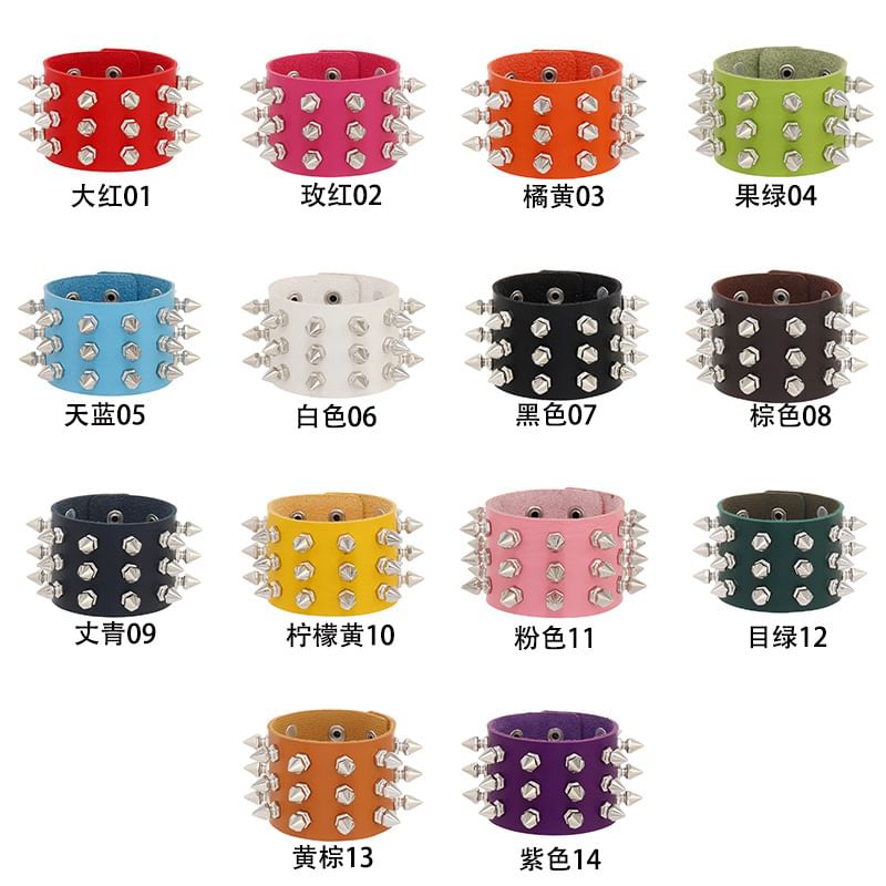 Malnia Home - Armband van imitatieleer met studs