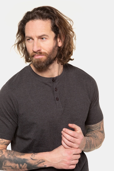 Henley, Basic, Knopfleiste, Halbarm