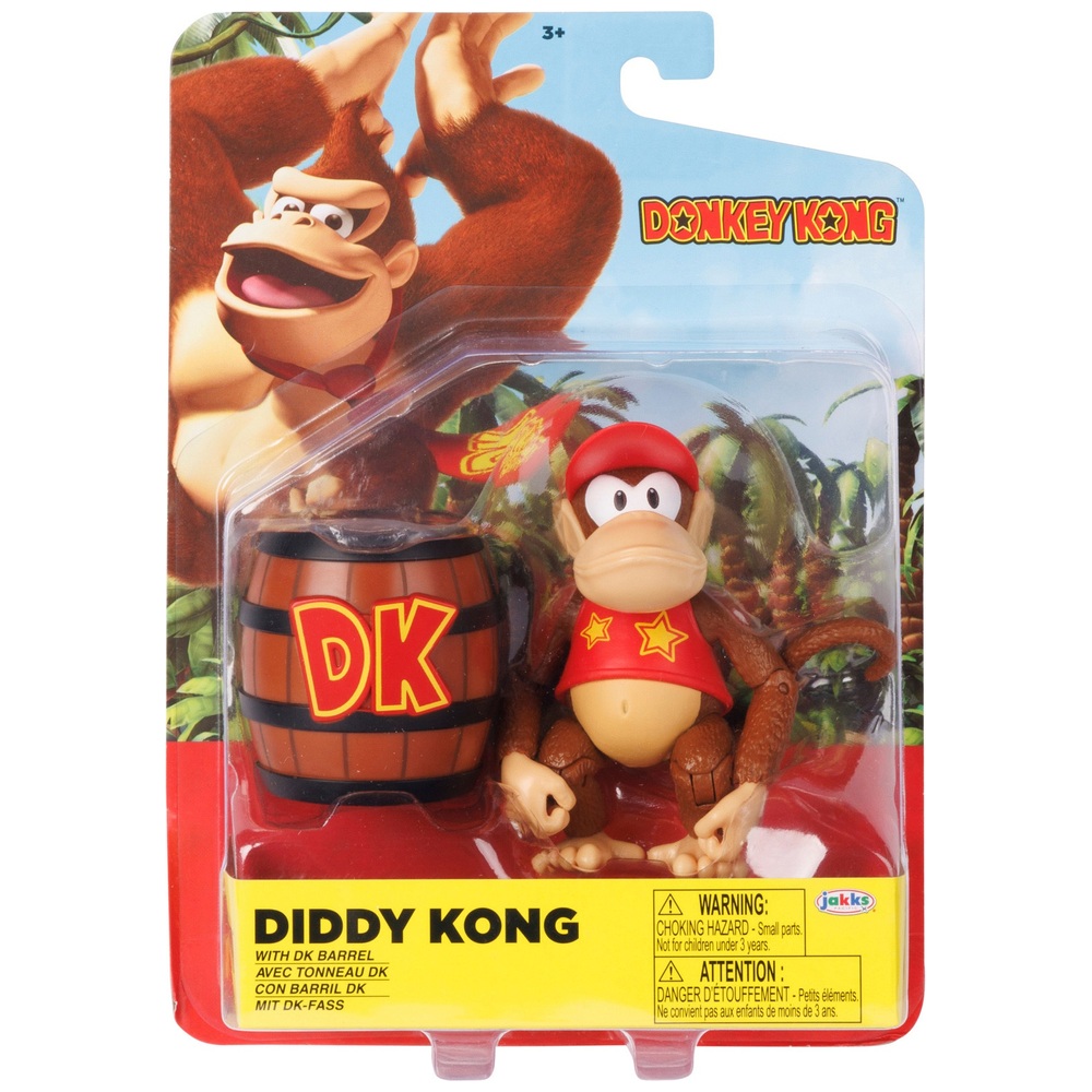 Nintendo Super Mario 10 cm Diddy Kong mit DK-Fass