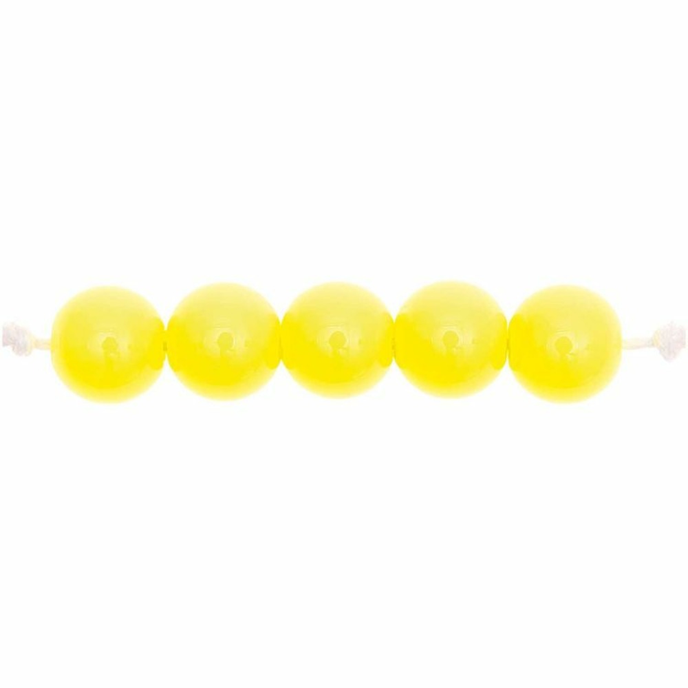 24 perles rondes 10 mm - jaune