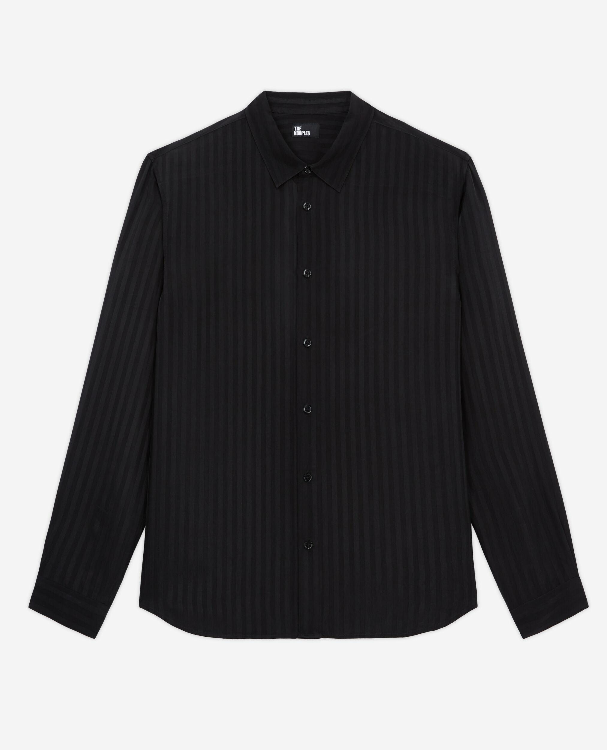 Chemise col classique à rayures noire