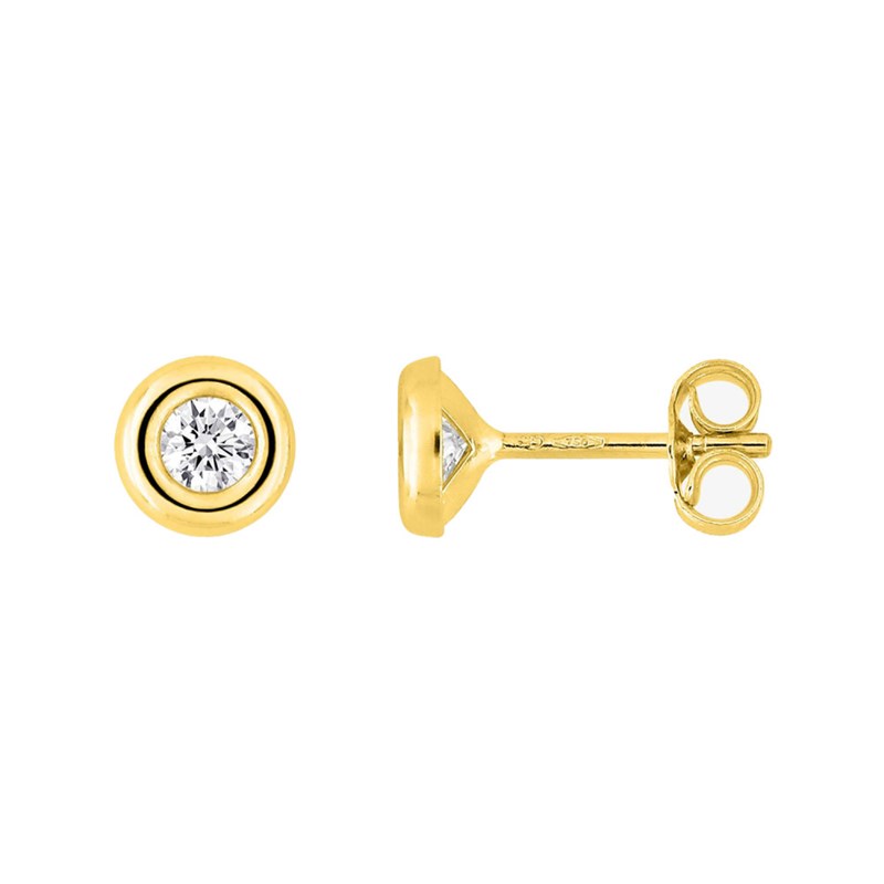 Boucles d'oreilles femme - Oxyde de zirconium - Or 18 Carats