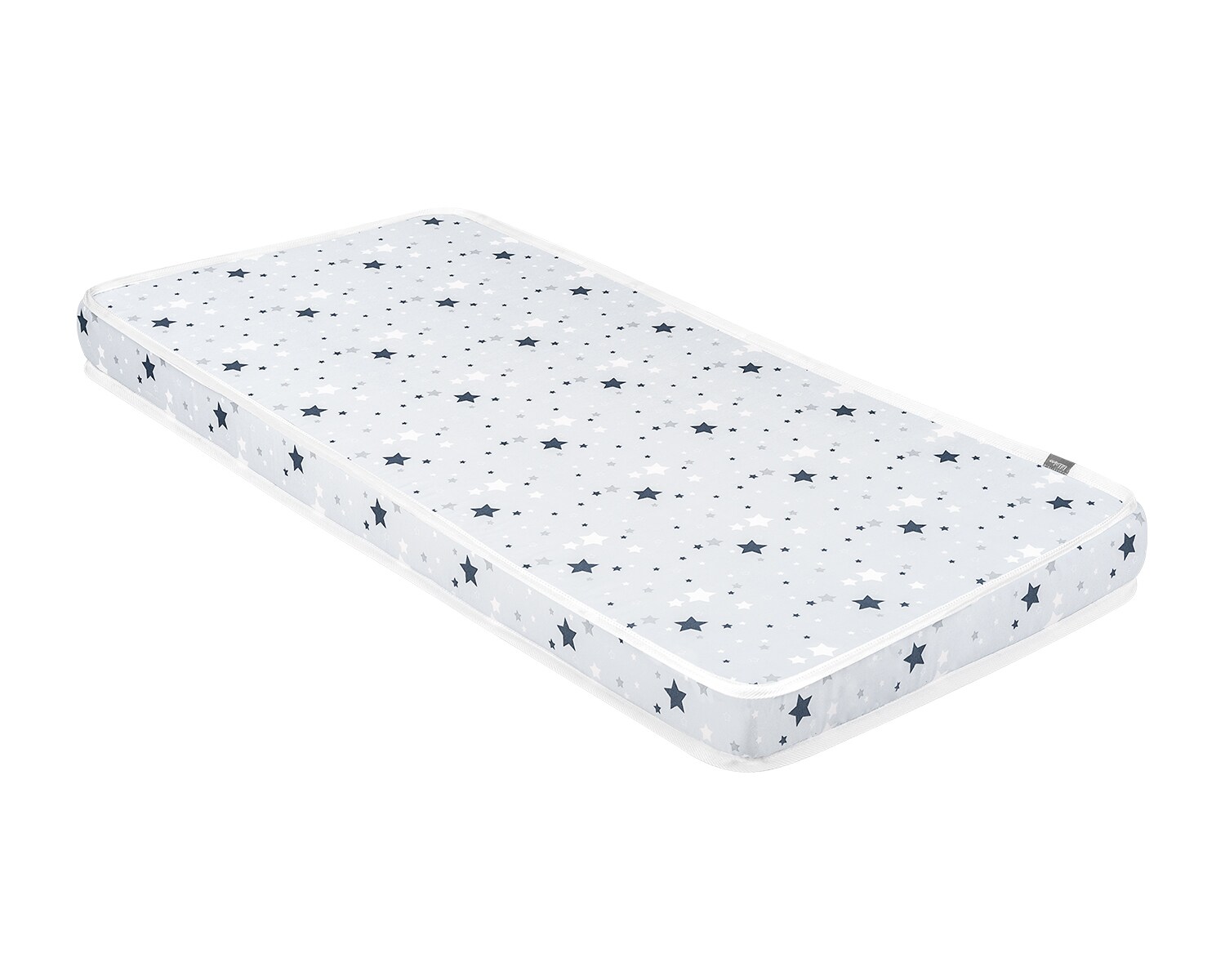 Kikkaboo Babybett Matratze Fantasia Stars 120 x 60 x 9 cm, Bezug aus Baumwolle grau