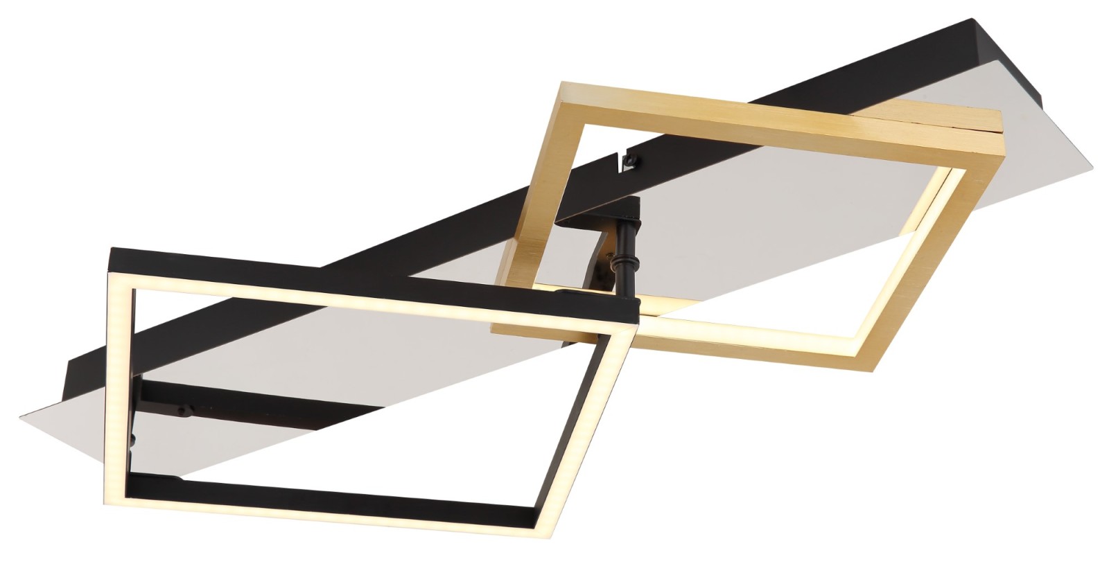LED-Deckenleuchte - schwarz matt-goldfarben - 59 cm