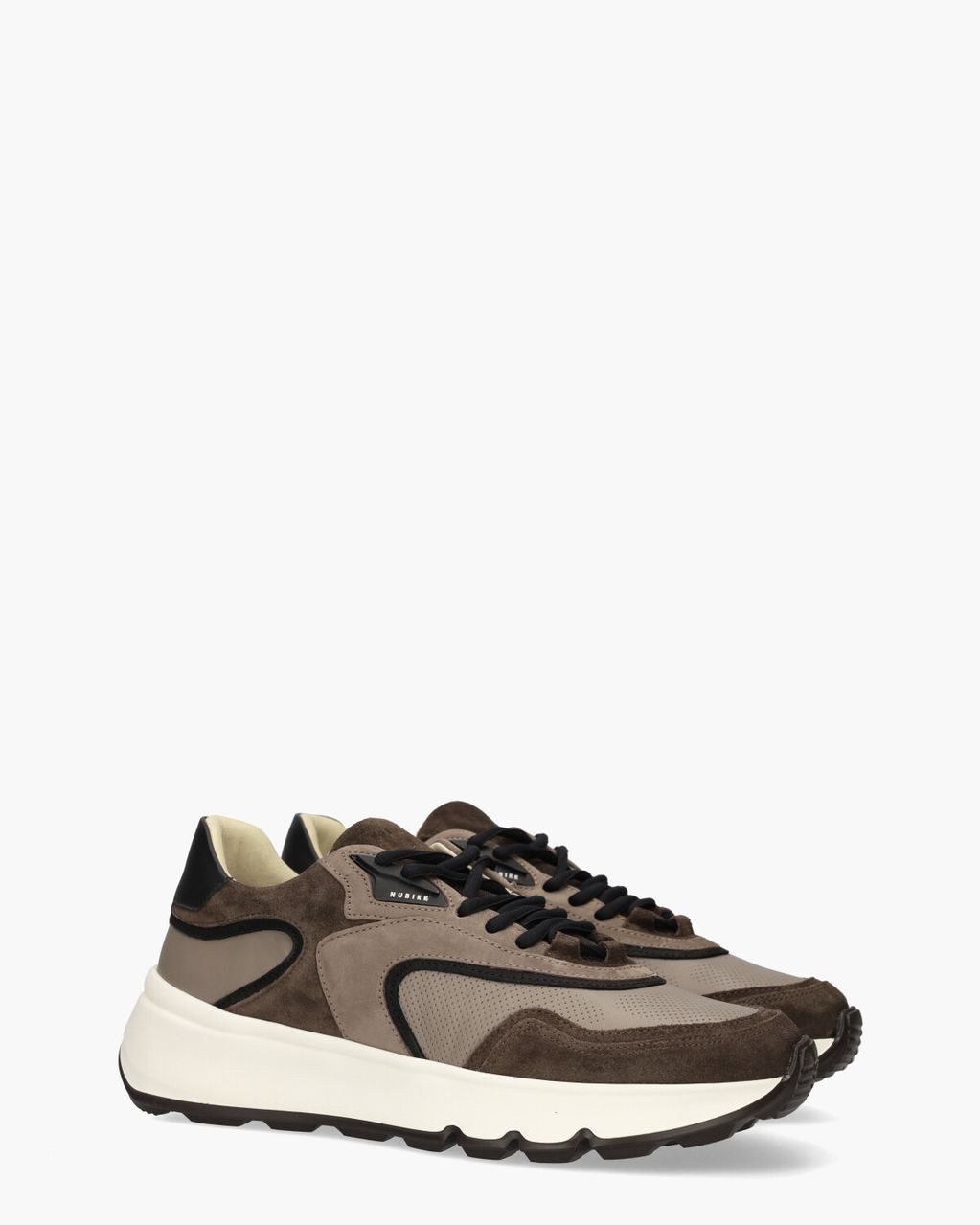 Nubikk Luca Noa Taupe/Donkerbruin Herensneakers