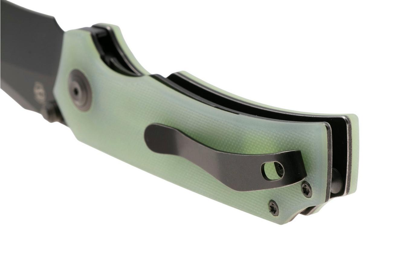 Tenable Knives Fermi T1122A2 Black Coated 14C28N, Jade G10, zakmes, Burchtree design