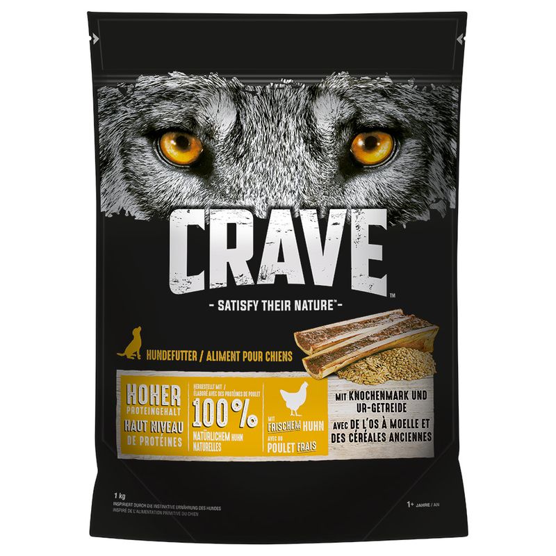 Crave poulet, os à moelle, céréales anciennes