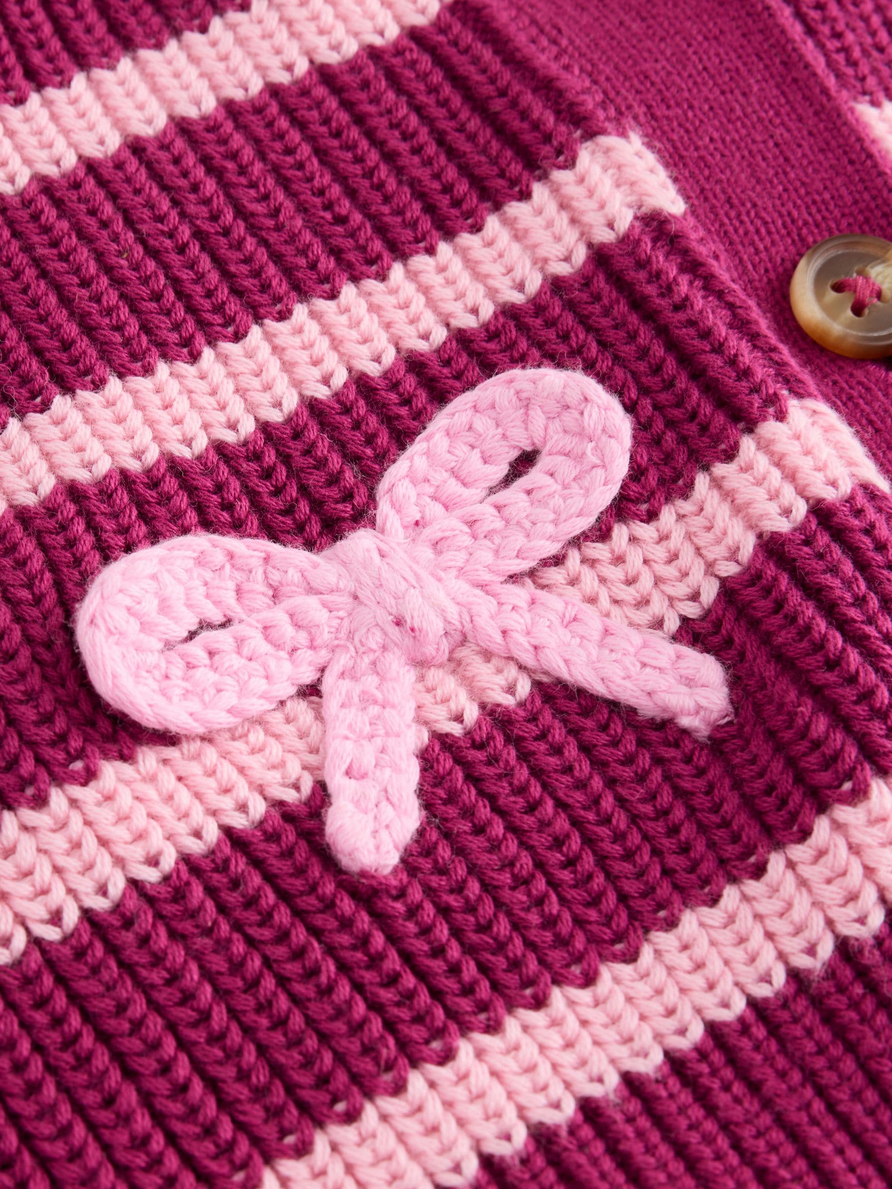 Roze - Vest met strik en V-hals (3mnd-7jr)