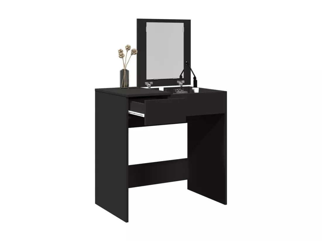 Coiffeuse avec miroir noir 73x46,5x120 cm