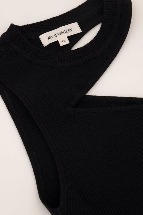 Zwarte cut-out top
