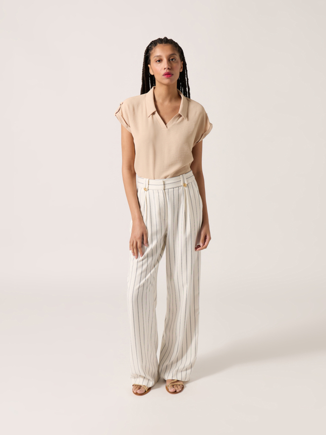Top col chemise boutons épaules